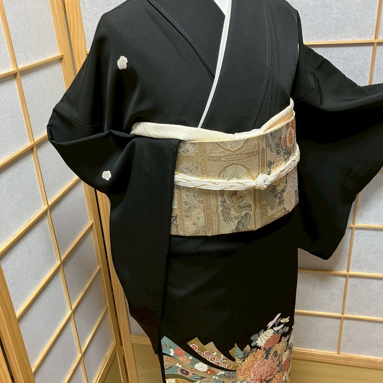 6763# Japanese Tomesode Kimono Vintage Womens Silk Fabric Robe Kimono only sold