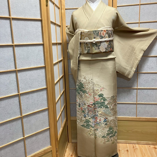 6776# Japanese Tomesode Kimono Vintage Womens Silk Fabric Robe Kimono only sold