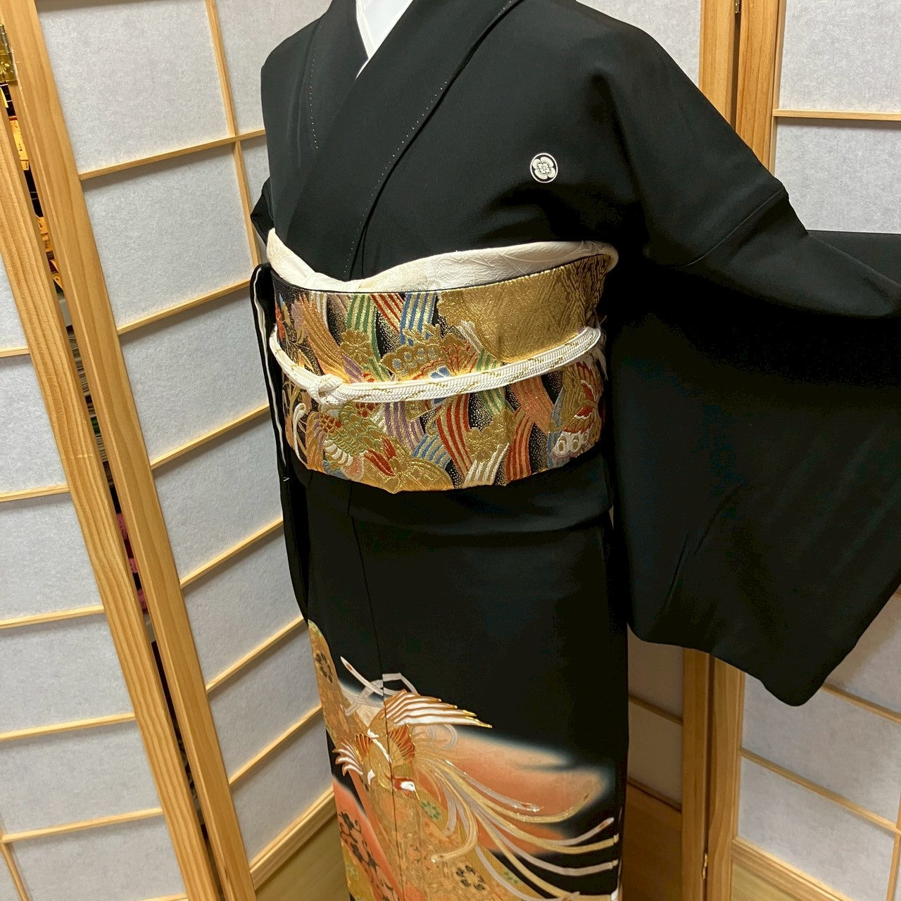 6778# Japanese Tomesode Kimono Vintage Womens Silk Fabric Robe Kimono only sold