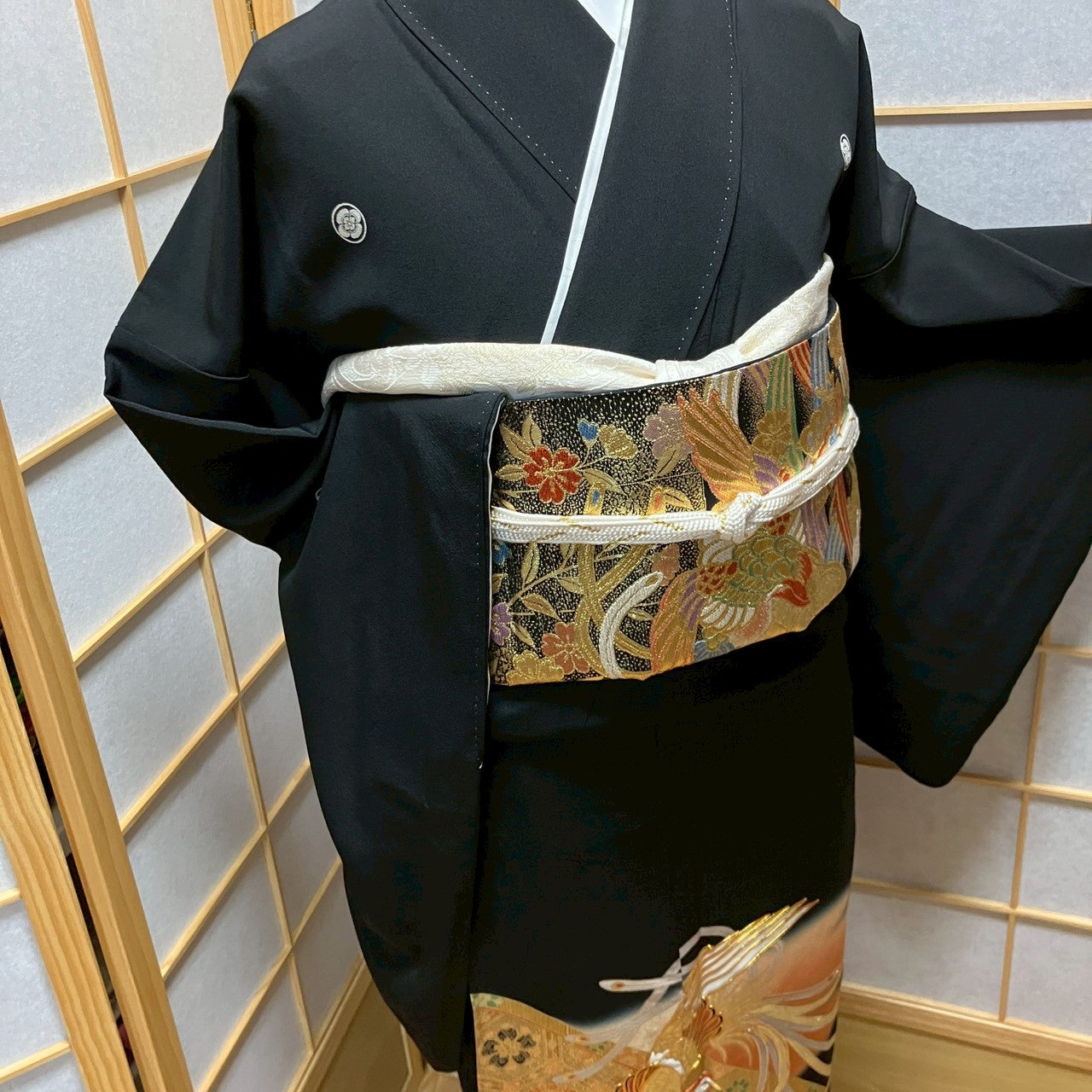 6778# Japanese Tomesode Kimono Vintage Womens Silk Fabric Robe Kimono only sold