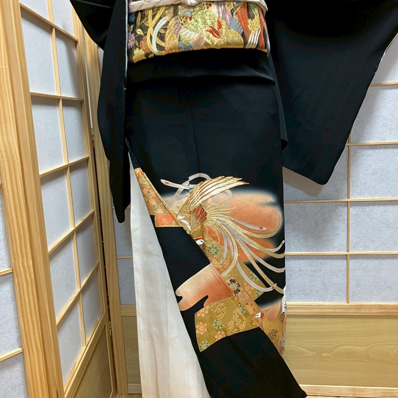 6778# Japanese Tomesode Kimono Vintage Womens Silk Fabric Robe Kimono only sold