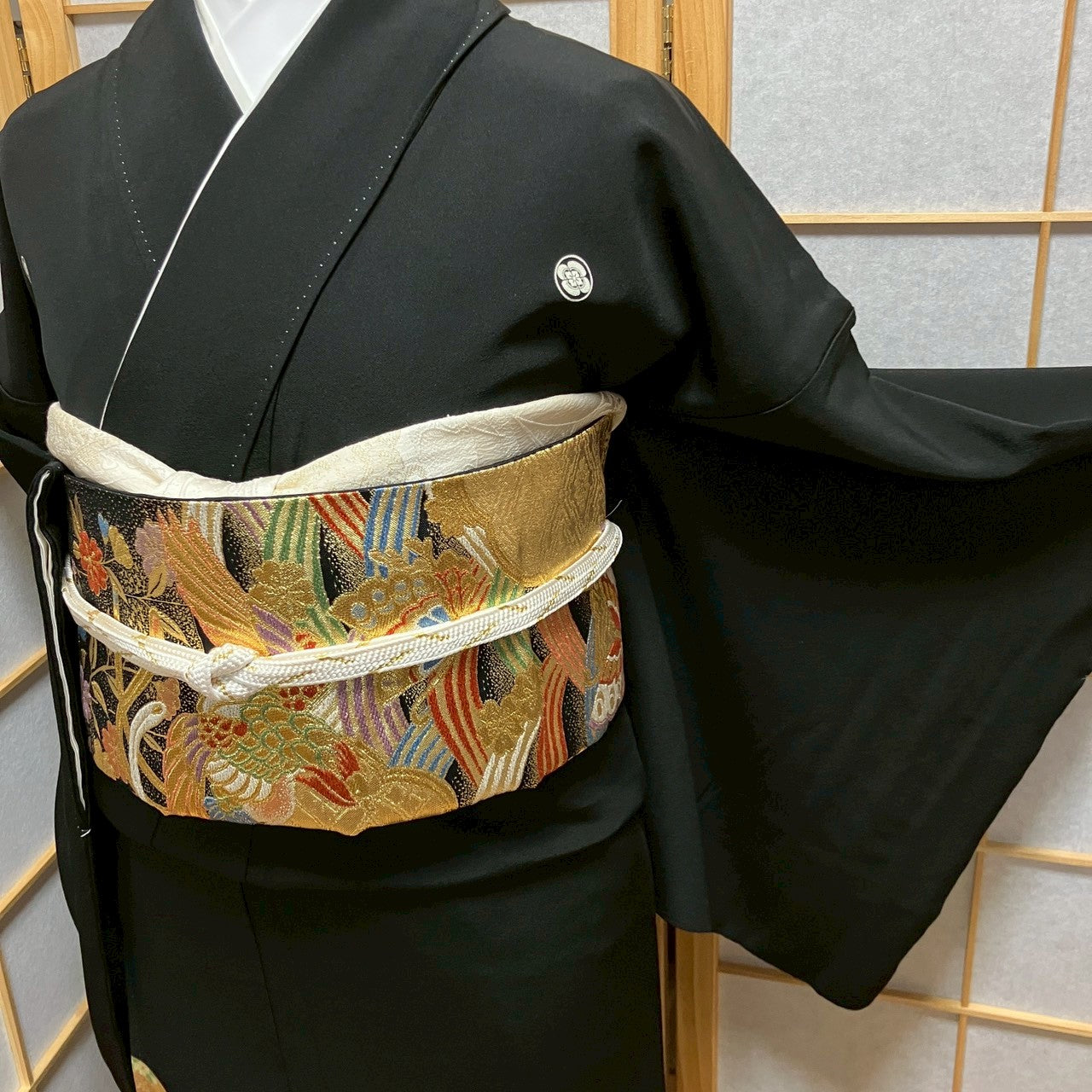 6778# Japanese Tomesode Kimono Vintage Womens Silk Fabric Robe Kimono only sold