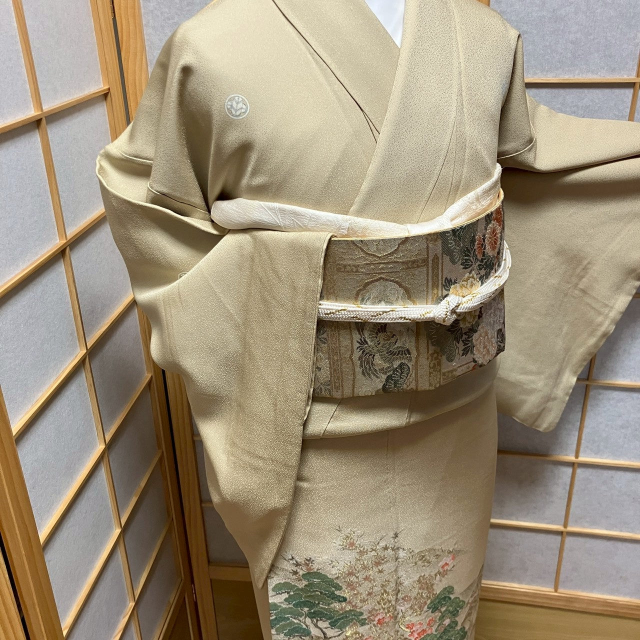6776# Japanese Tomesode Kimono Vintage Womens Silk Fabric Robe Kimono only sold