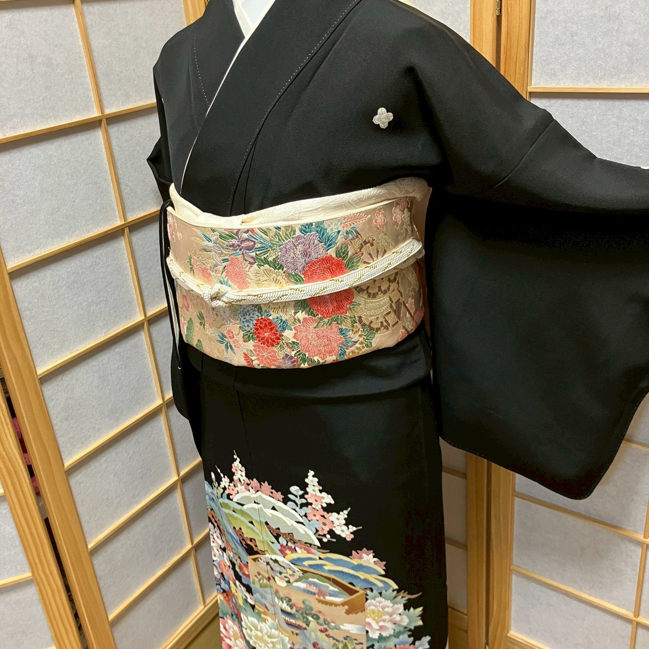 6780# Japanese Tomesode Kimono Vintage Womens Silk Fabric Robe Kimono only sold