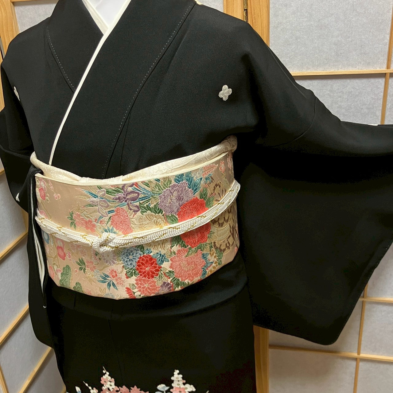 6780# Japanese Tomesode Kimono Vintage Womens Silk Fabric Robe Kimono only sold