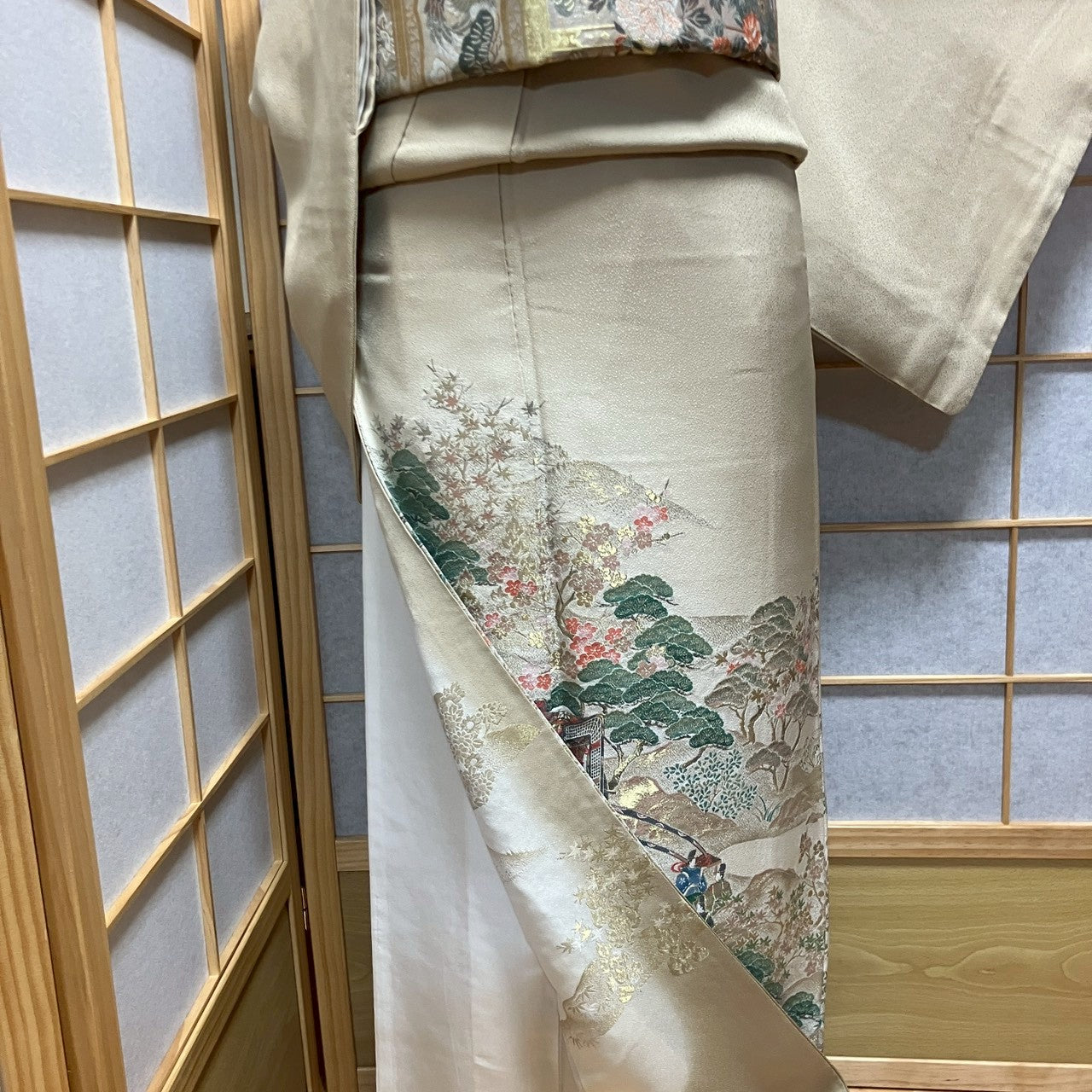 6776# Japanese Tomesode Kimono Vintage Womens Silk Fabric Robe Kimono only sold