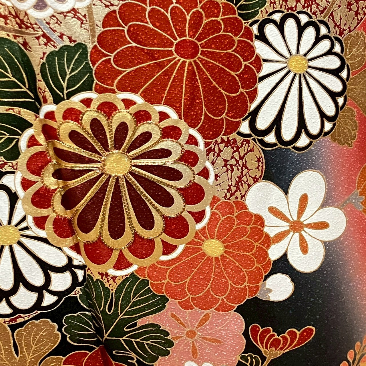 6781# Japanese Vintage Furisode Kimono Obi Obijime Obiage 4-Piece Set Silk Robe