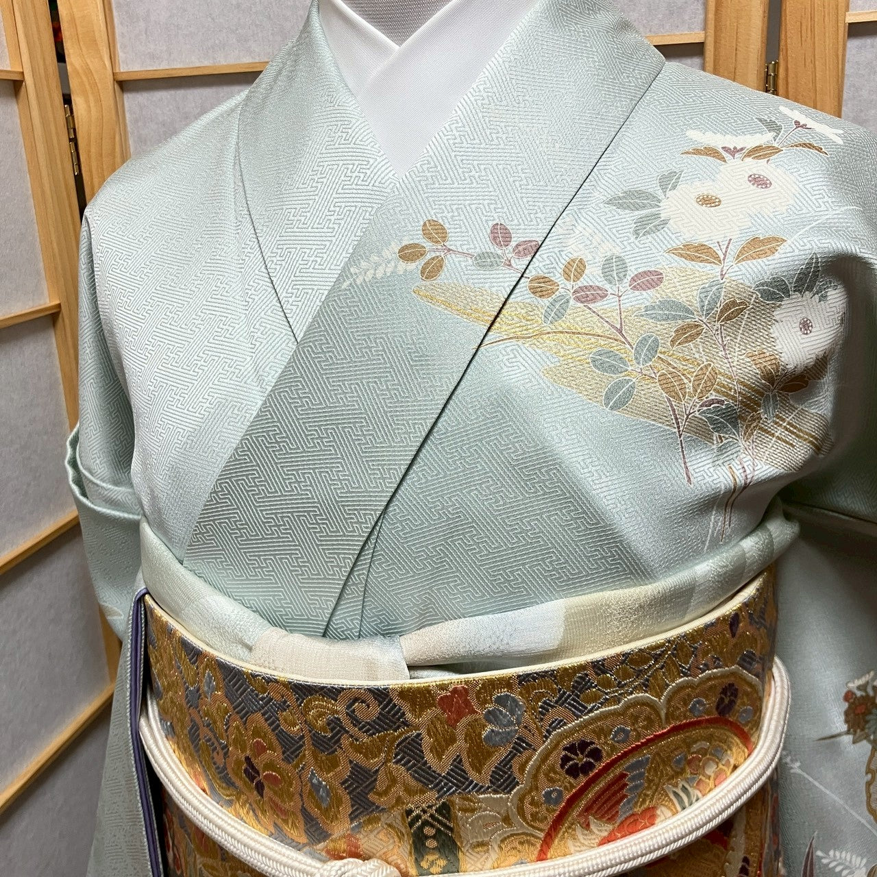 6787# Japanese Kimono Vintage Womens Silk Fabric Robe Kimono only sold