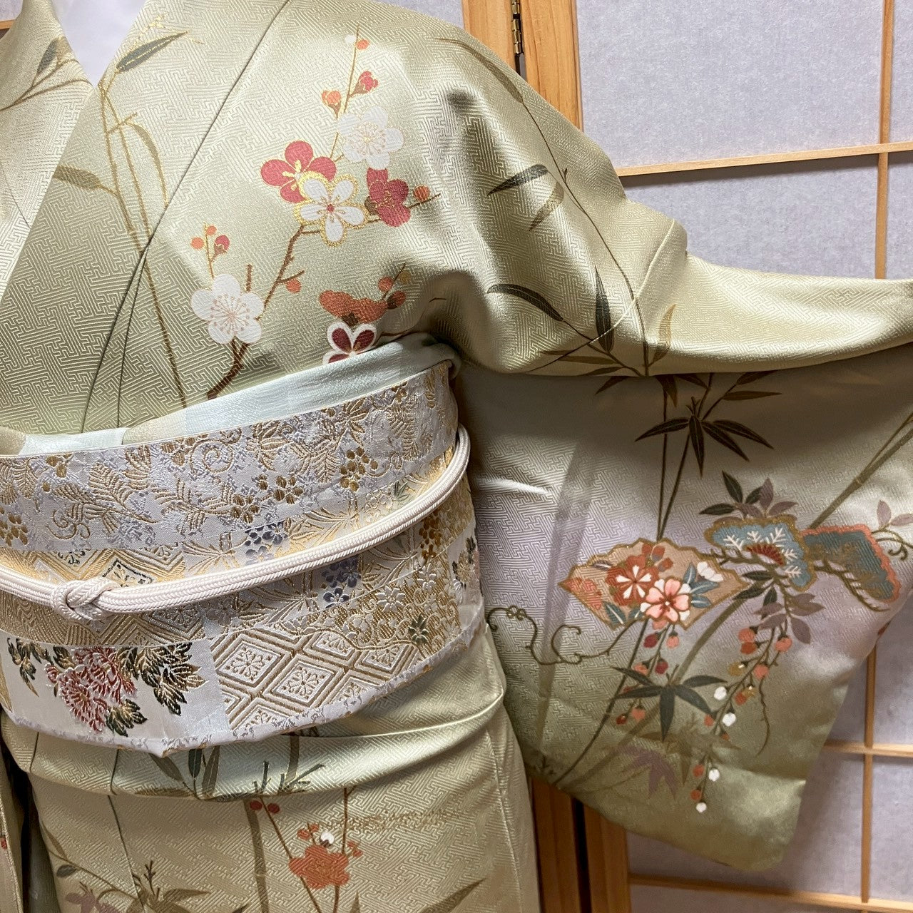 6784# Japanese Kimono Vintage Womens Silk Fabric Robe Kimono only sold