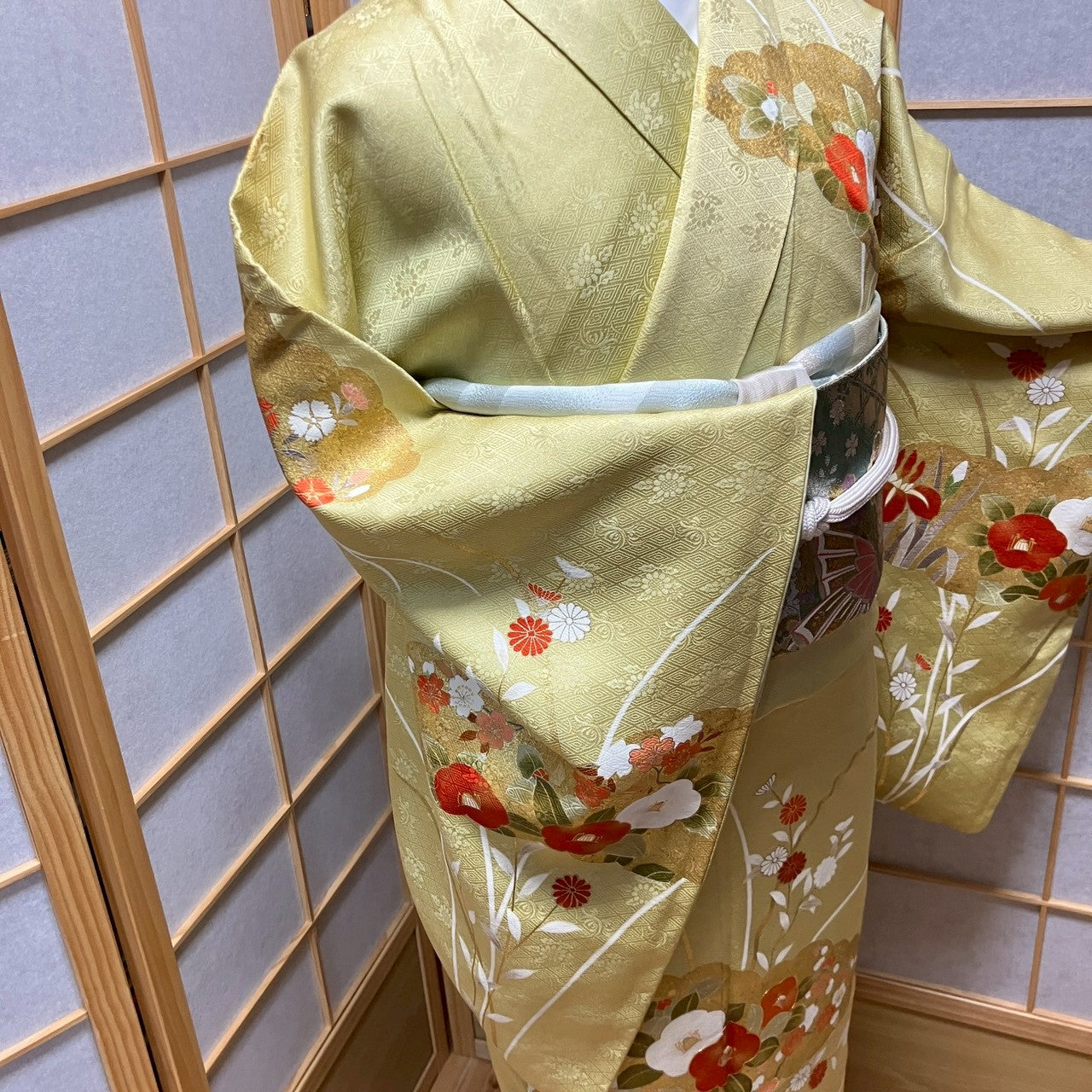 6790# Japanese Kimono Vintage Womens Silk Fabric Robe Kimono only sold