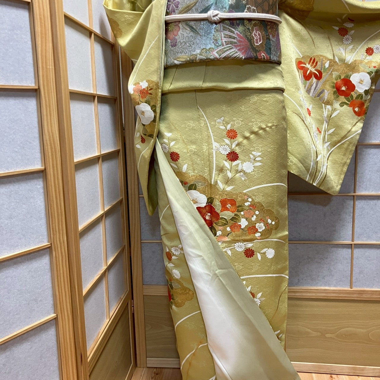 6790# Japanese Kimono Vintage Womens Silk Fabric Robe Kimono only sold