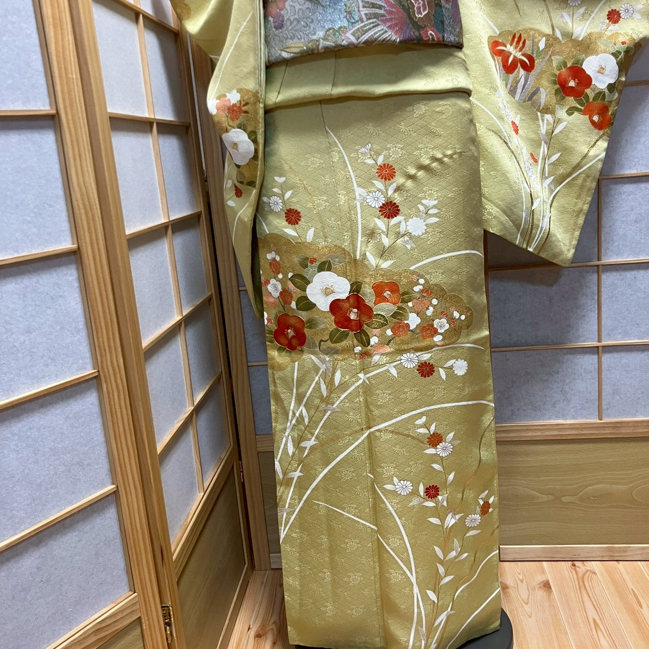 6790# Japanese Kimono Vintage Womens Silk Fabric Robe Kimono only sold