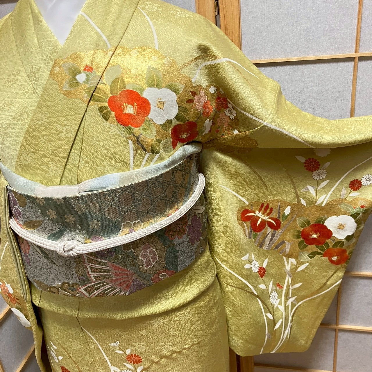 6790# Japanese Kimono Vintage Womens Silk Fabric Robe Kimono only sold
