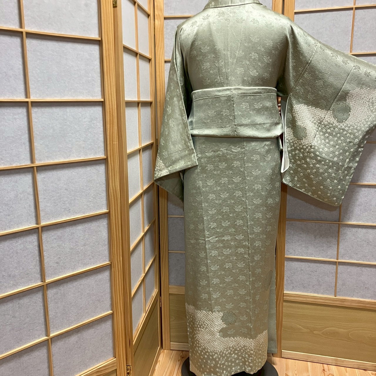 6788# Japanese Kimono Vintage Womens Silk Fabric Robe Kimono only sold Shibori