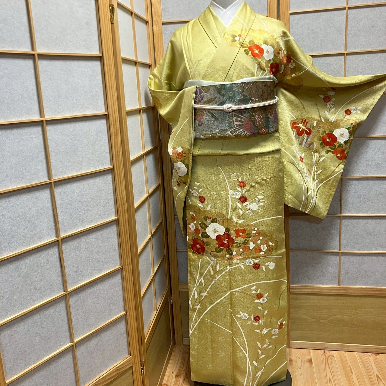 6790# Japanese Kimono Vintage Womens Silk Fabric Robe Kimono only sold