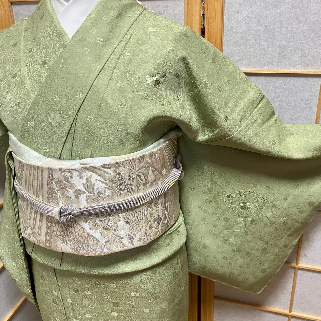 6791# Japanese Kimono Vintage Womens Silk Fabric Robe Kimono only sold