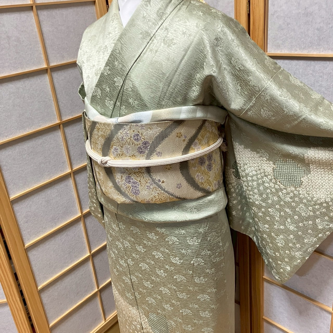 6788# Japanese Kimono Vintage Womens Silk Fabric Robe Kimono only sold Shibori