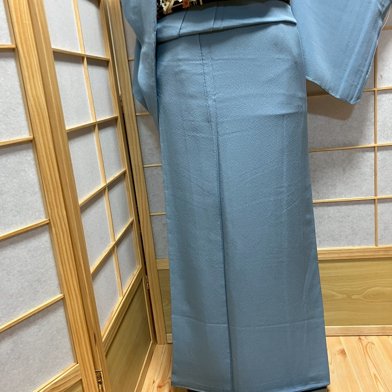 6792# Japanese Kimono Vintage Womens Silk Fabric Robe Kimono only sold Blue