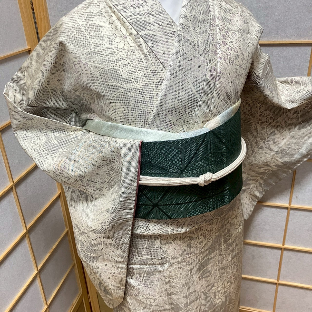 6793# Japanese Kimono Vintage Womens Silk Pongee Fabric Robe Kimono only sold