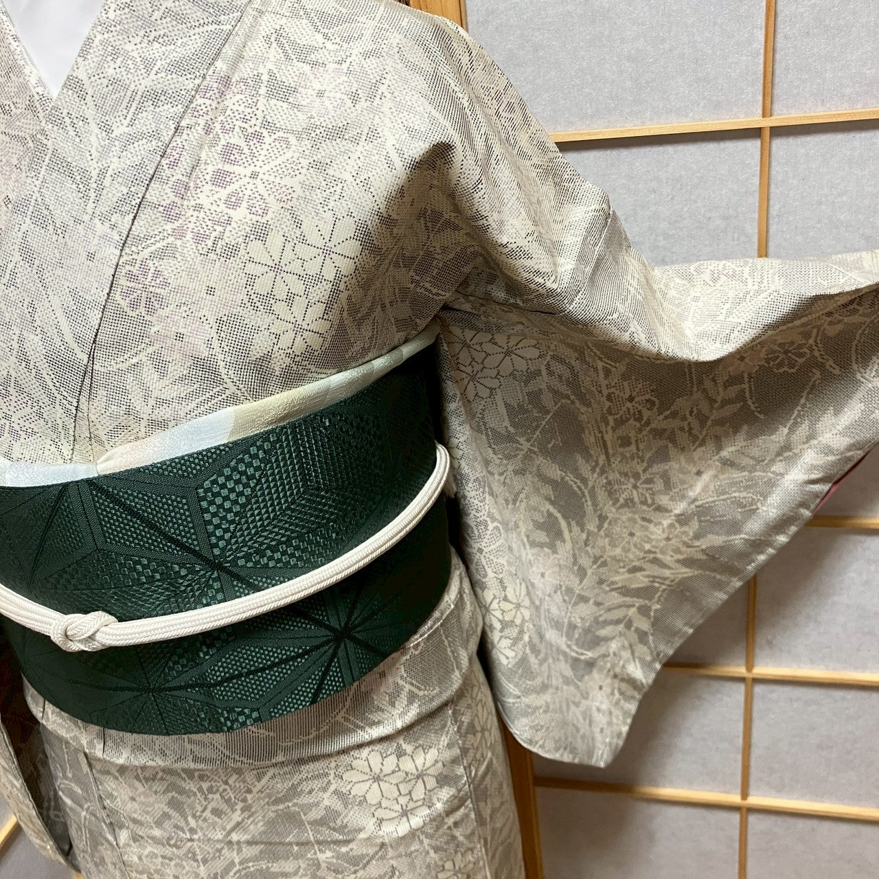 6793# Japanese Kimono Vintage Womens Silk Pongee Fabric Robe Kimono only sold