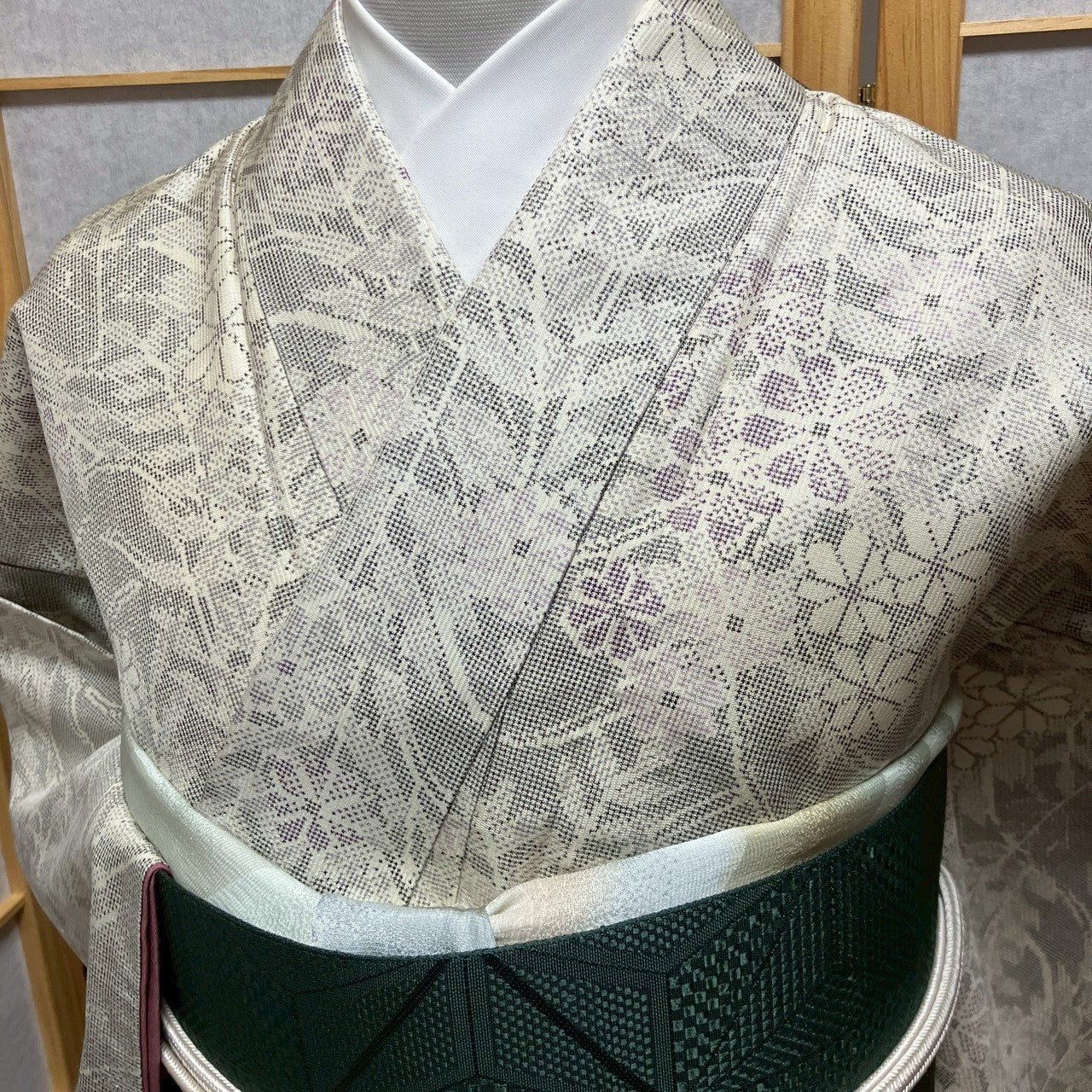 6793# Japanese Kimono Vintage Womens Silk Pongee Fabric Robe Kimono only sold