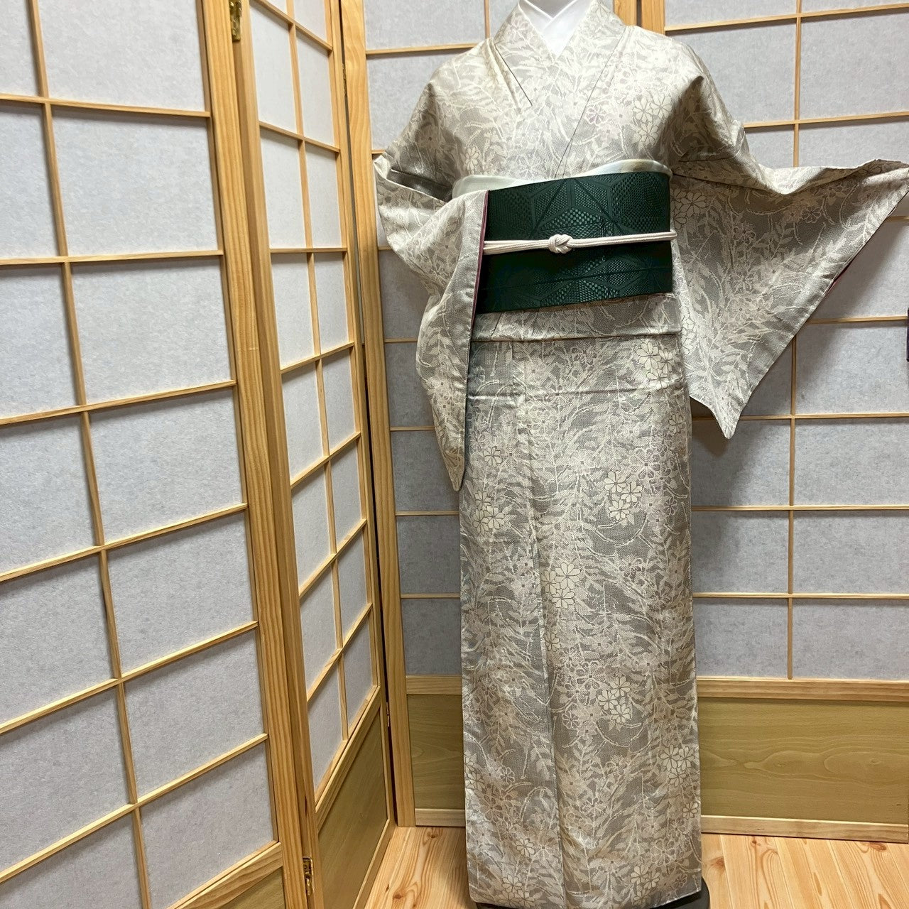 6793# Japanese Kimono Vintage Womens Silk Pongee Fabric Robe Kimono only sold