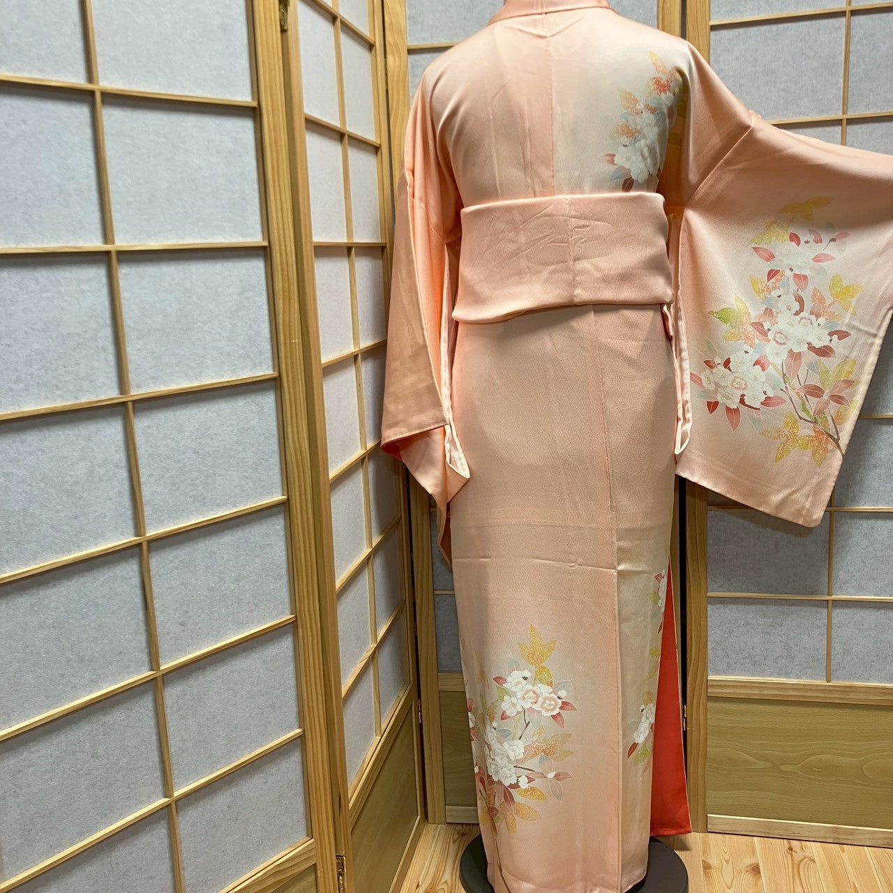 6794# Japanese Kimono Vintage Womens Silk Fabric Robe Kimono only sold Pink