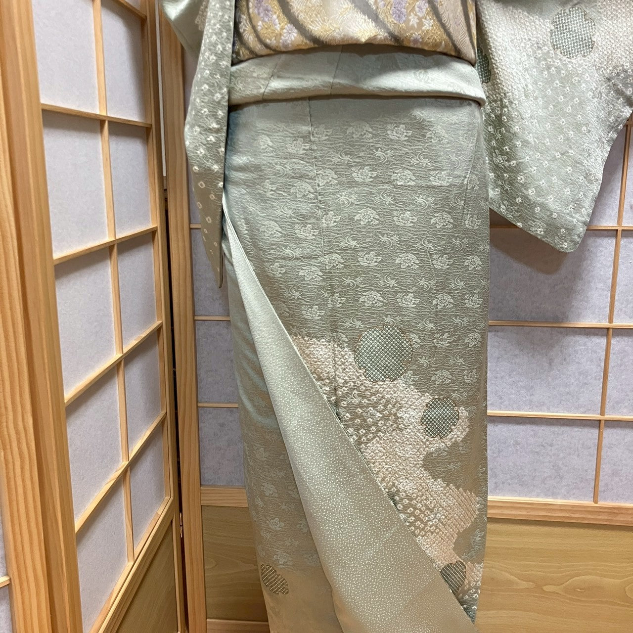 6788# Japanese Kimono Vintage Womens Silk Fabric Robe Kimono only sold Shibori