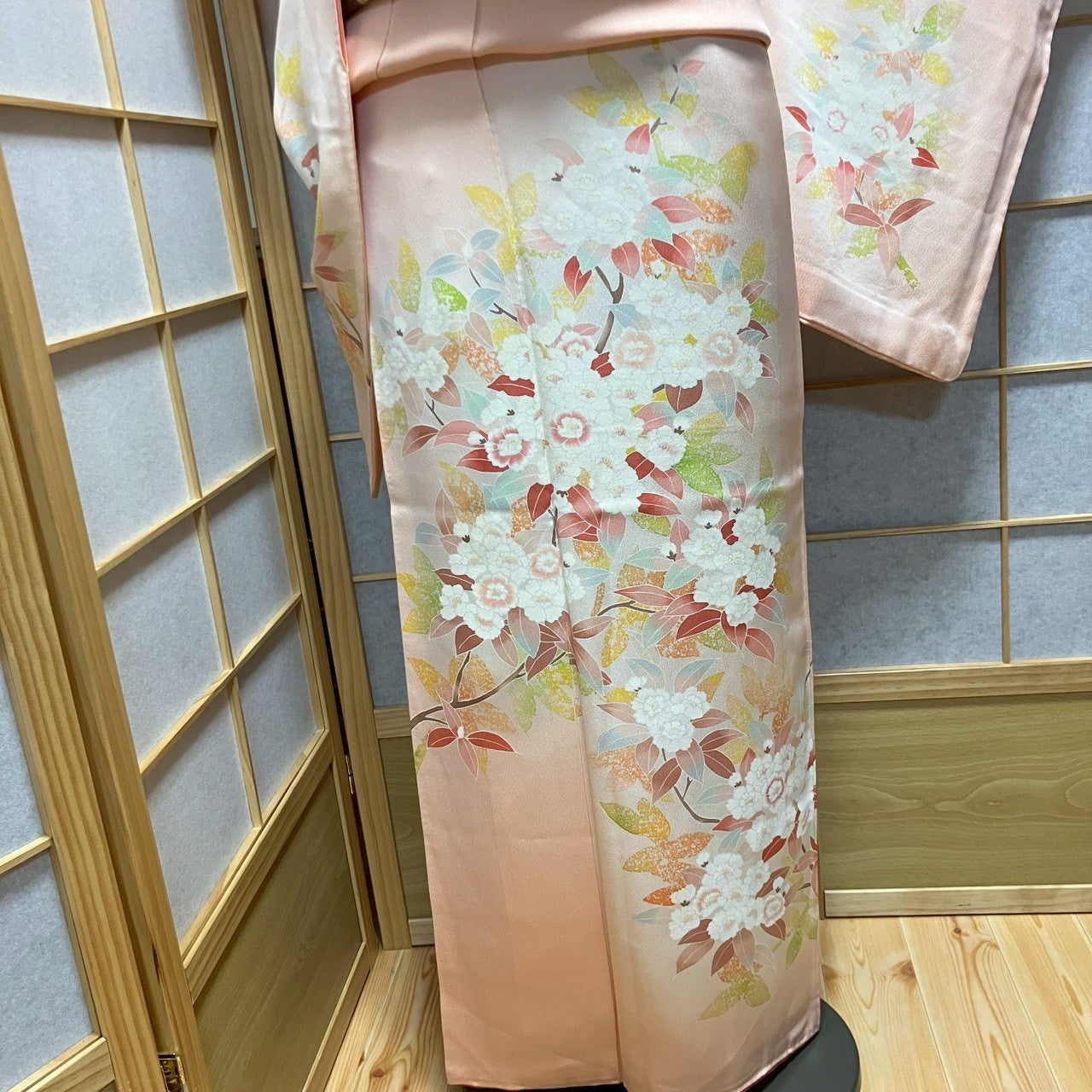 6794# Japanese Kimono Vintage Womens Silk Fabric Robe Kimono only sold Pink