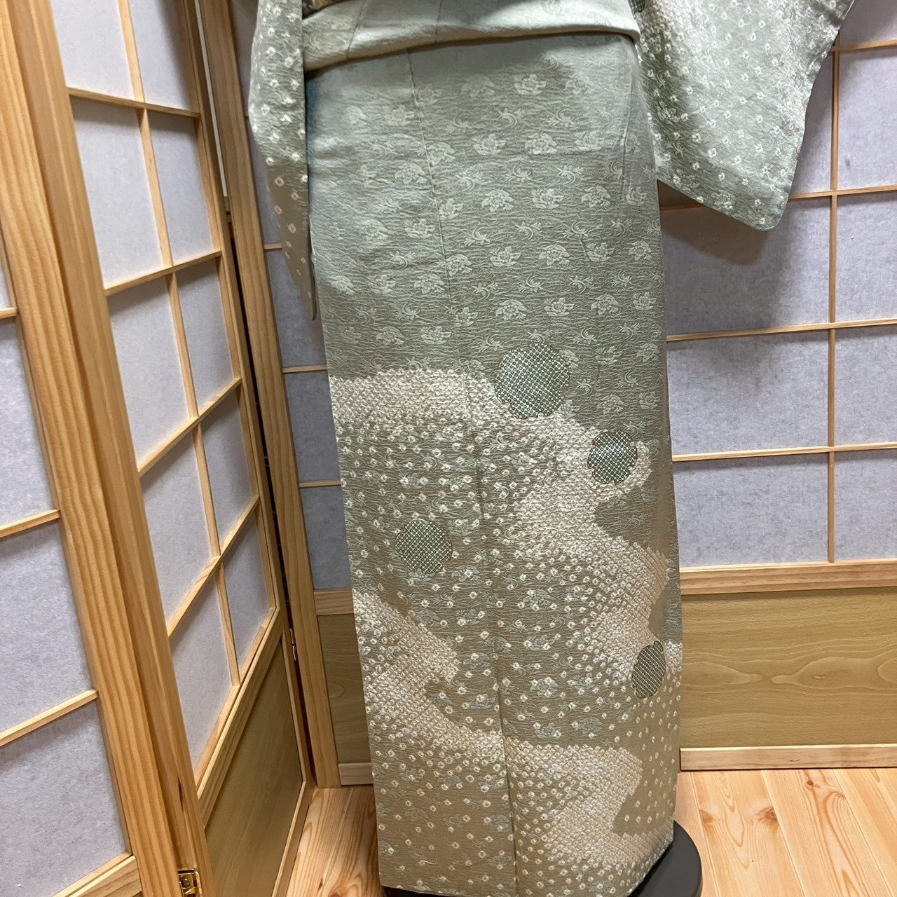 6788# Japanese Kimono Vintage Womens Silk Fabric Robe Kimono only sold Shibori