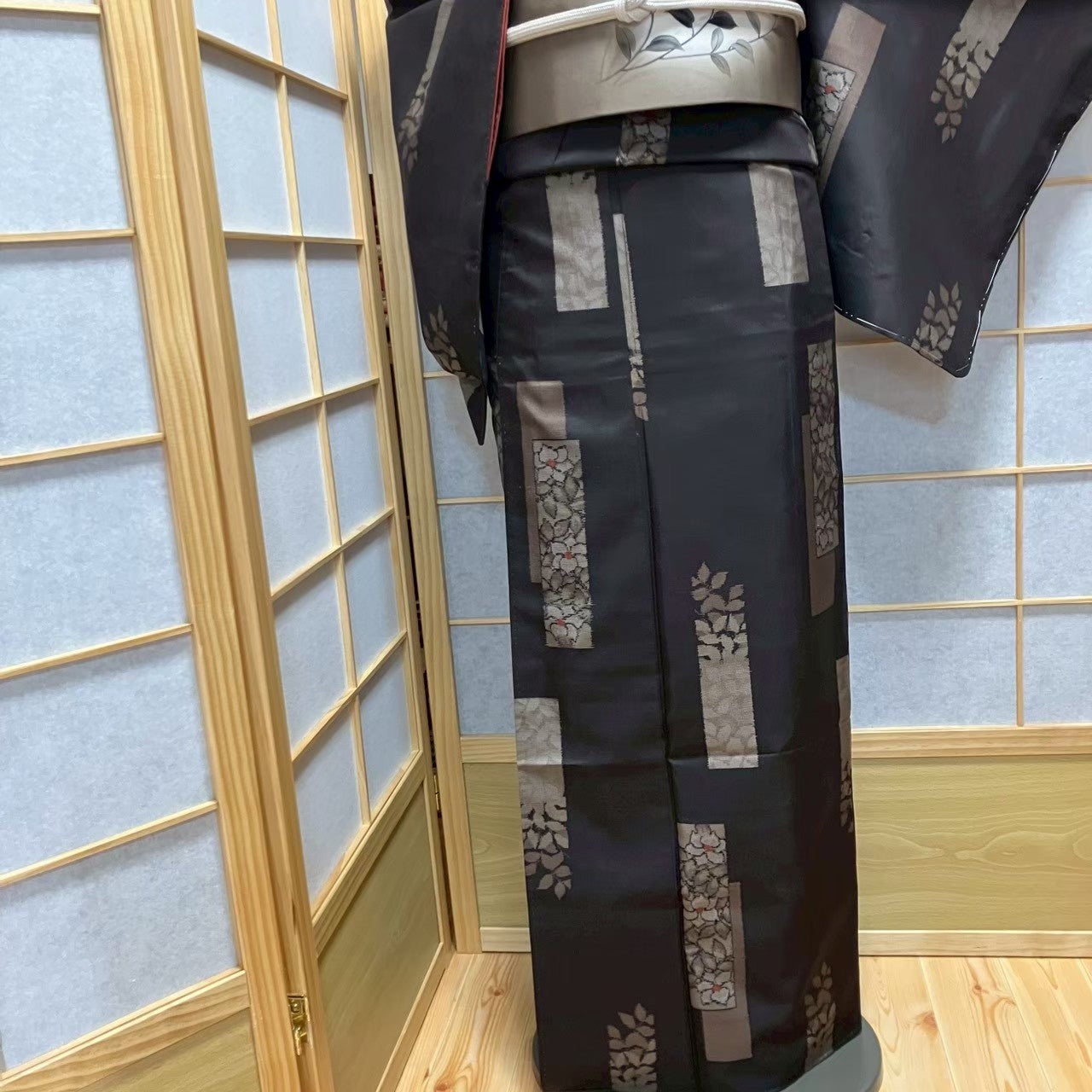 7165# Japanese Kimono Vintage Womens Silk Pongee Fabric Robe Kimono only sold