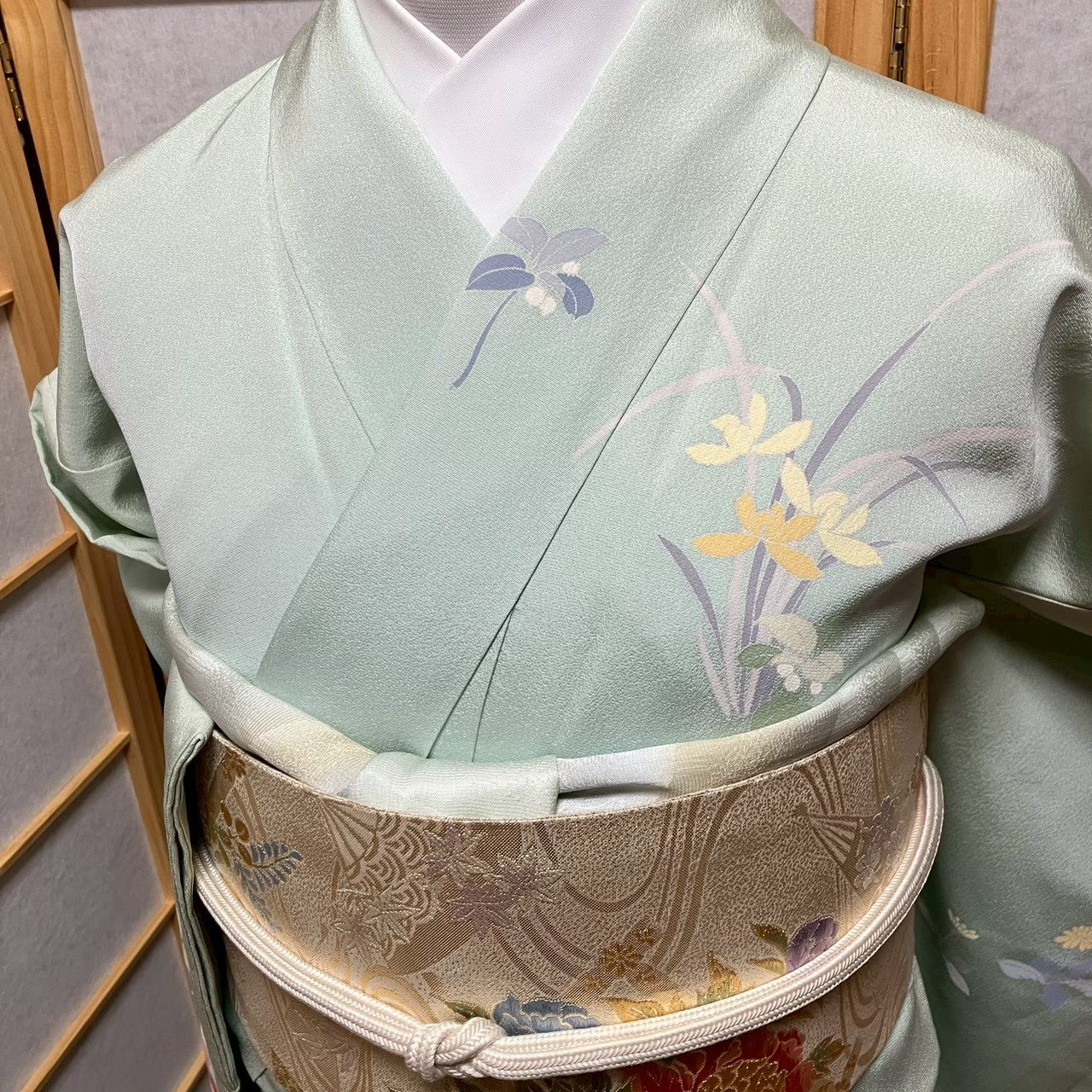 7166# Japanese Kimono Vintage Womens Silk Fabric Robe Kimono only sold