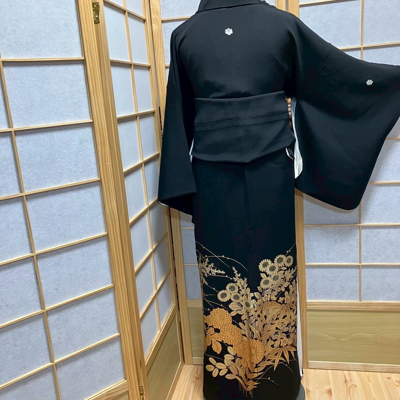 7167# Japanese Tomesode Kimono Vintage Womens Silk Fabric Robe Kimono only sold