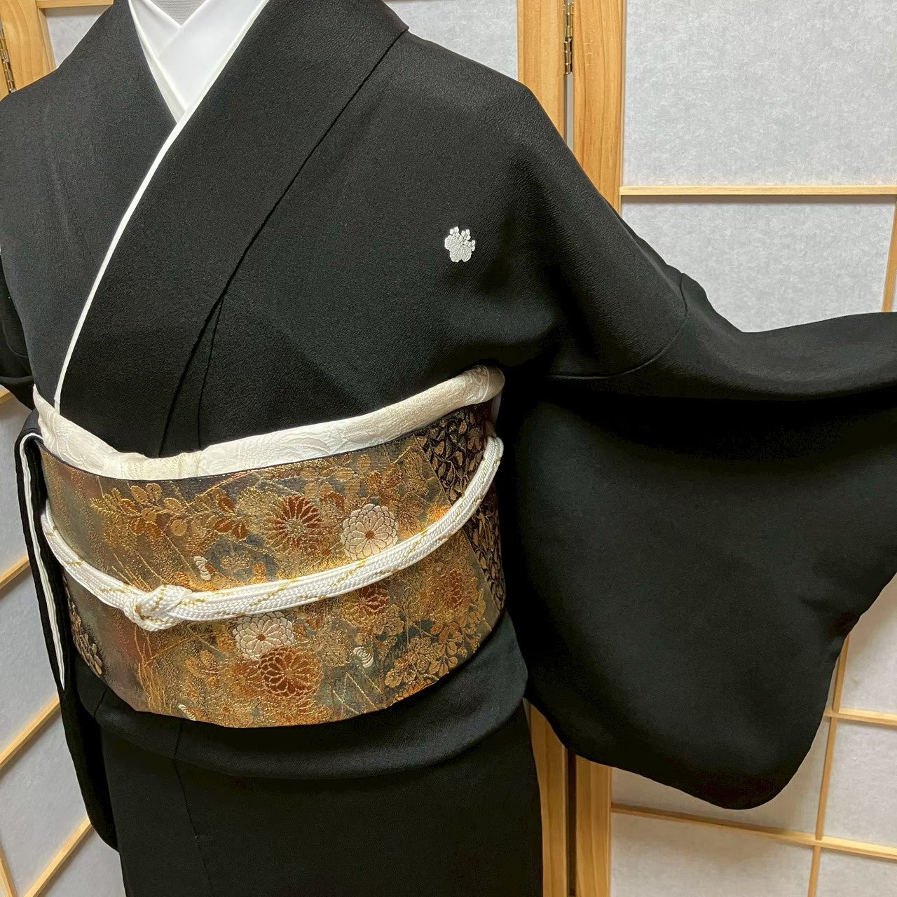 7167# Japanese Tomesode Kimono Vintage Womens Silk Fabric Robe Kimono only sold