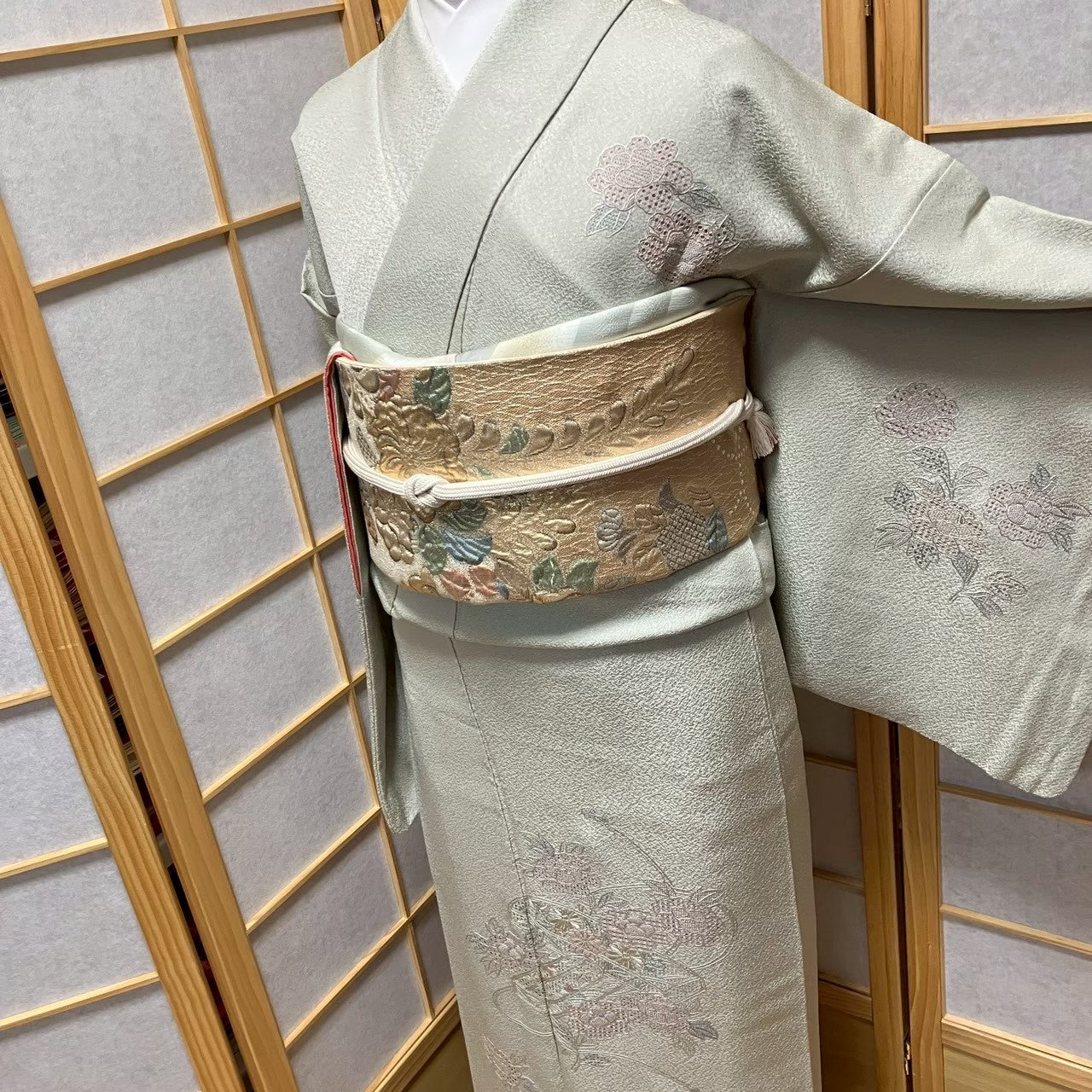 7168# Japanese Kimono Vintage Womens Silk Fabric Robe Kimono only sold