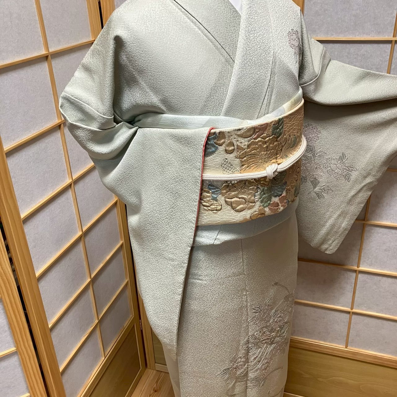 7168# Japanese Kimono Vintage Womens Silk Fabric Robe Kimono only sold