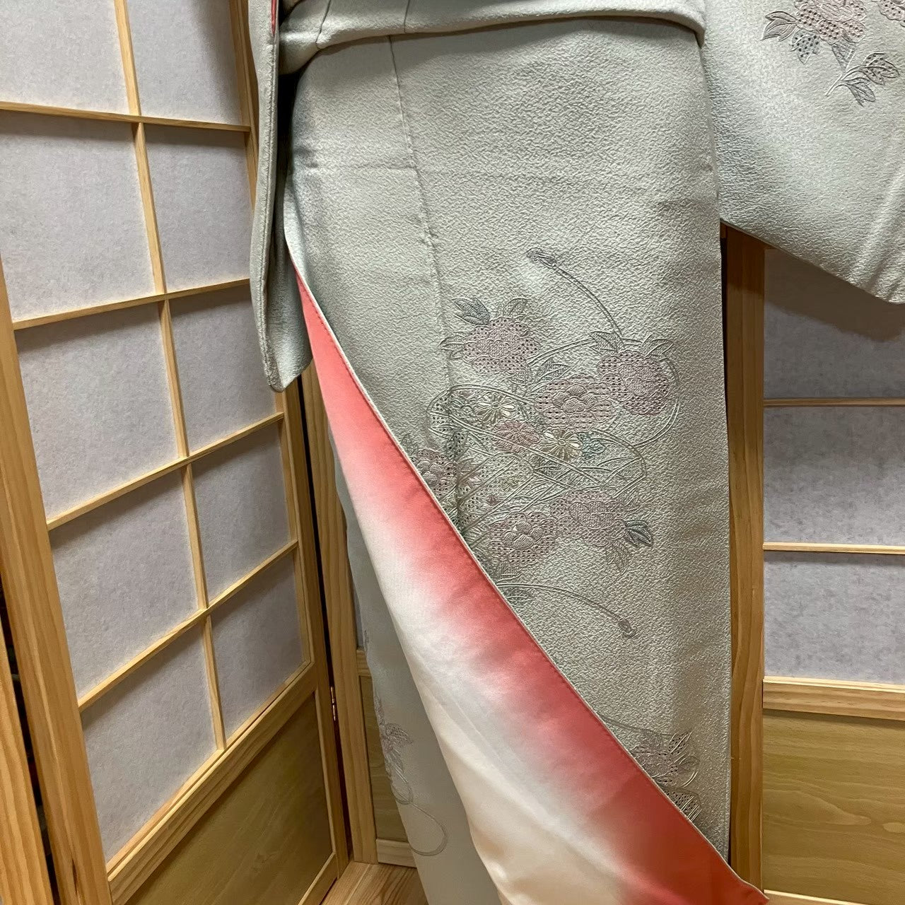 7168# Japanese Kimono Vintage Womens Silk Fabric Robe Kimono only sold