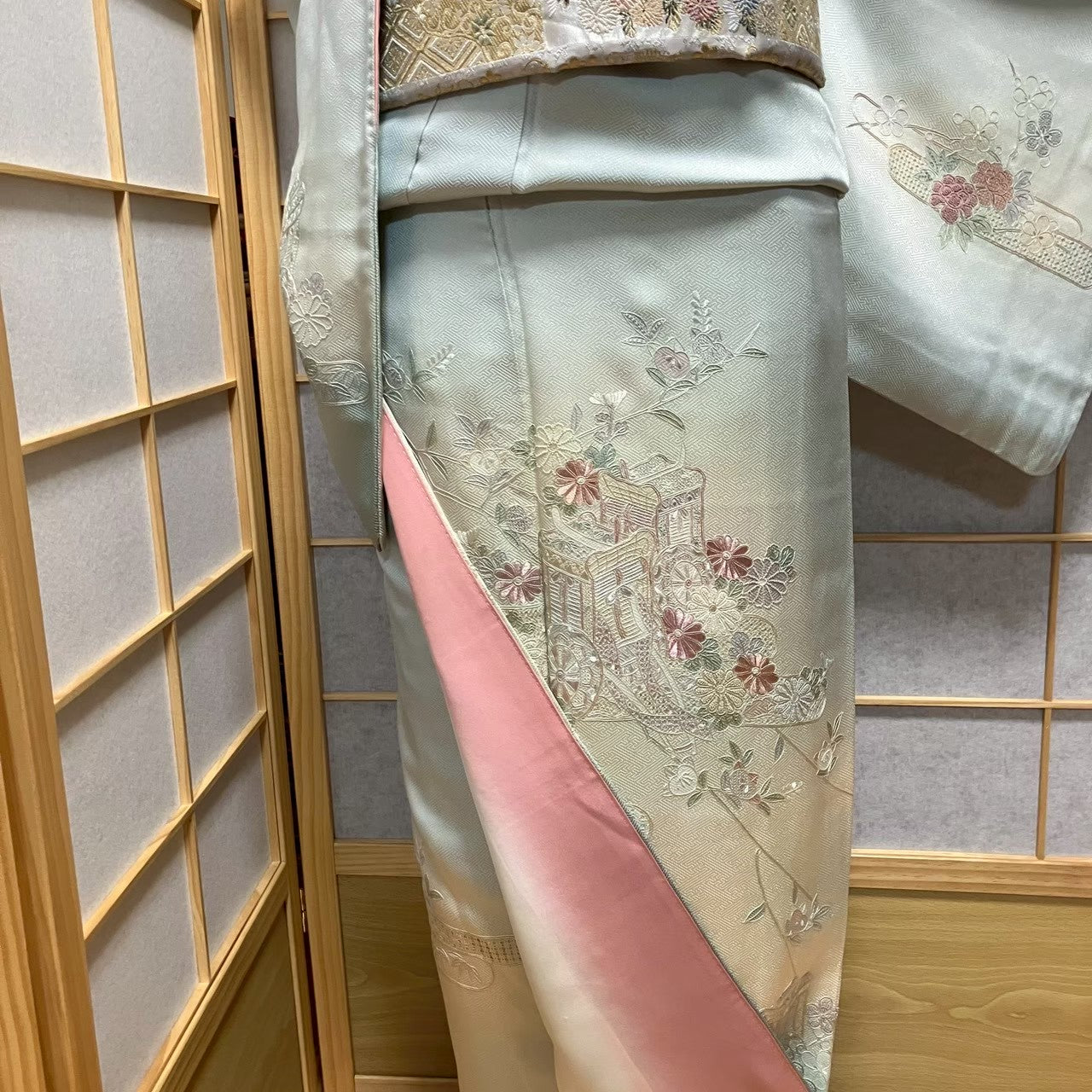 7169# Japanese Kimono Vintage Womens Silk Fabric Robe Kimono only sold