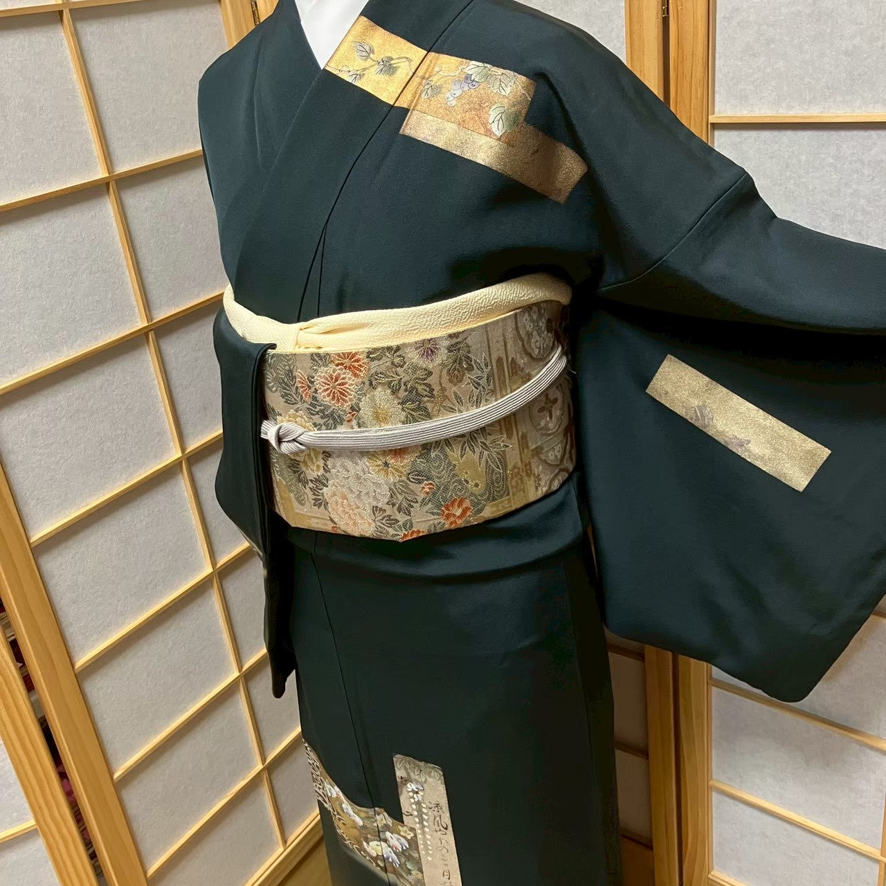 7170# Japanese Kimono Vintage Womens Silk Fabric Robe Kimono only sold