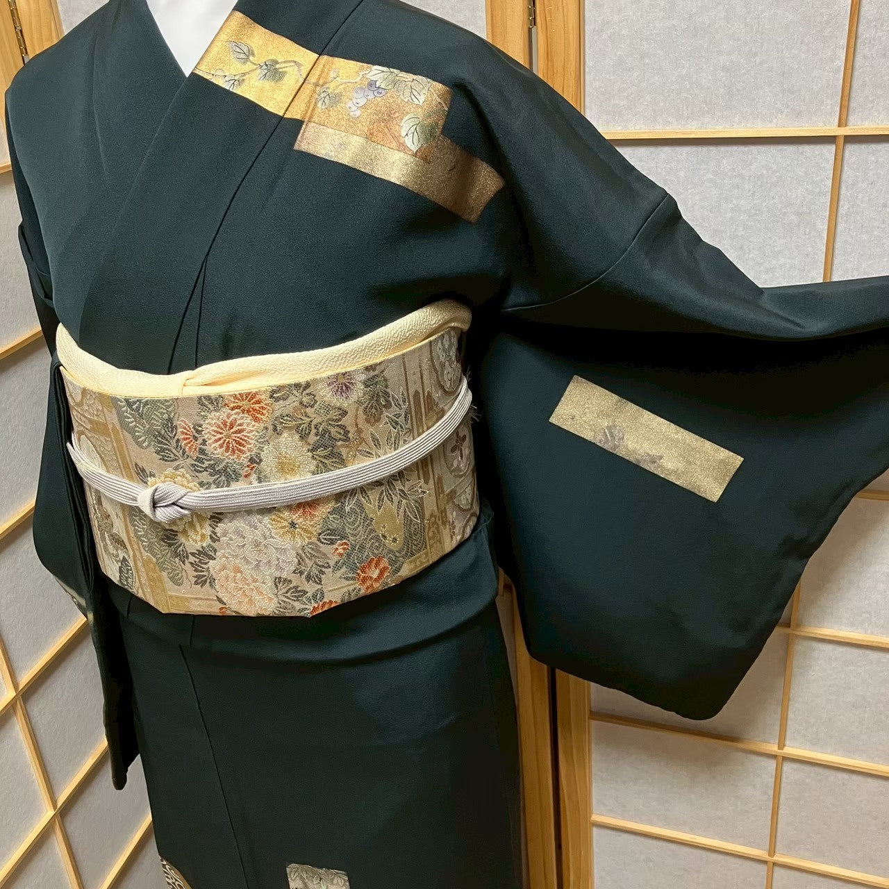 7170# Japanese Kimono Vintage Womens Silk Fabric Robe Kimono only sold