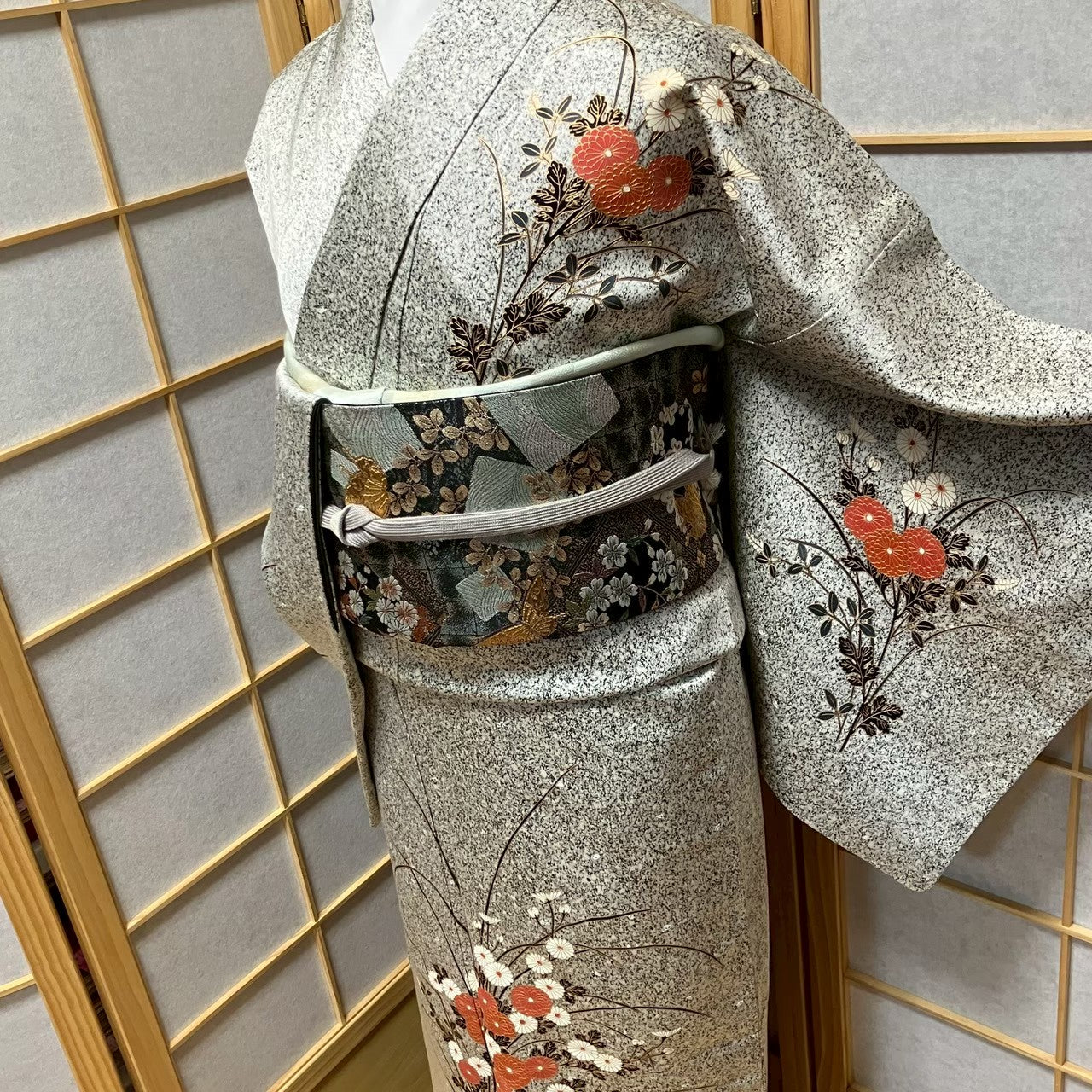 7171# Japanese Kimono Vintage Womens Silk Fabric Robe Kimono only sold