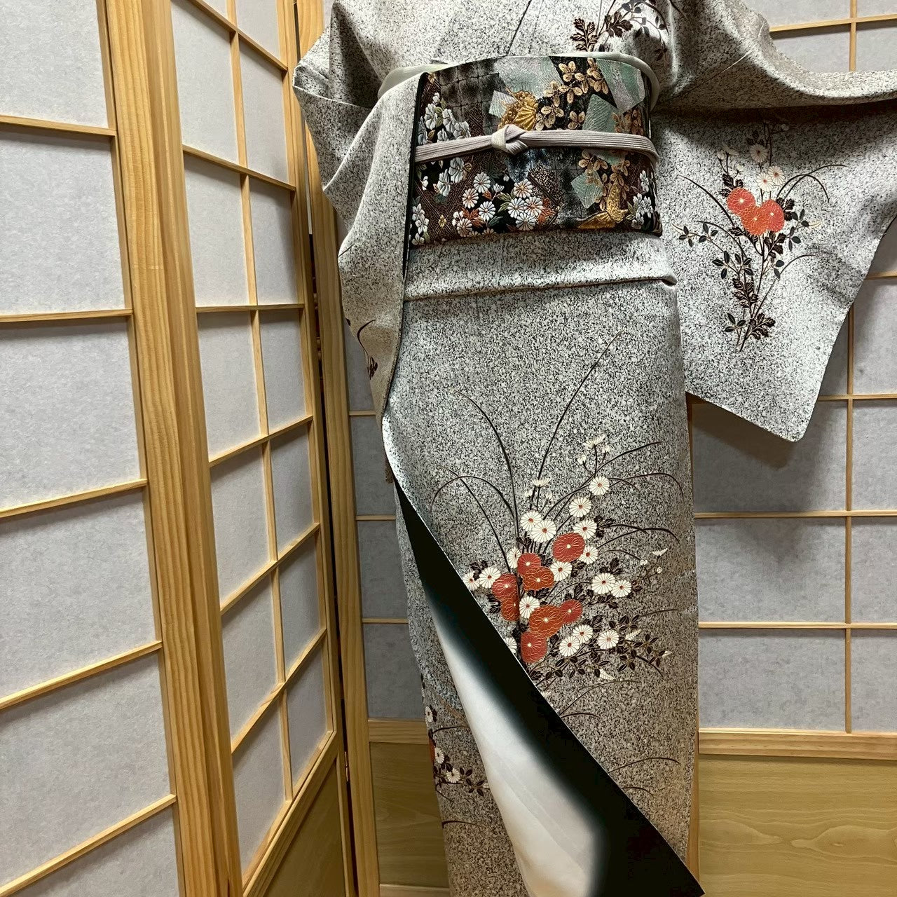 7171# Japanese Kimono Vintage Womens Silk Fabric Robe Kimono only sold