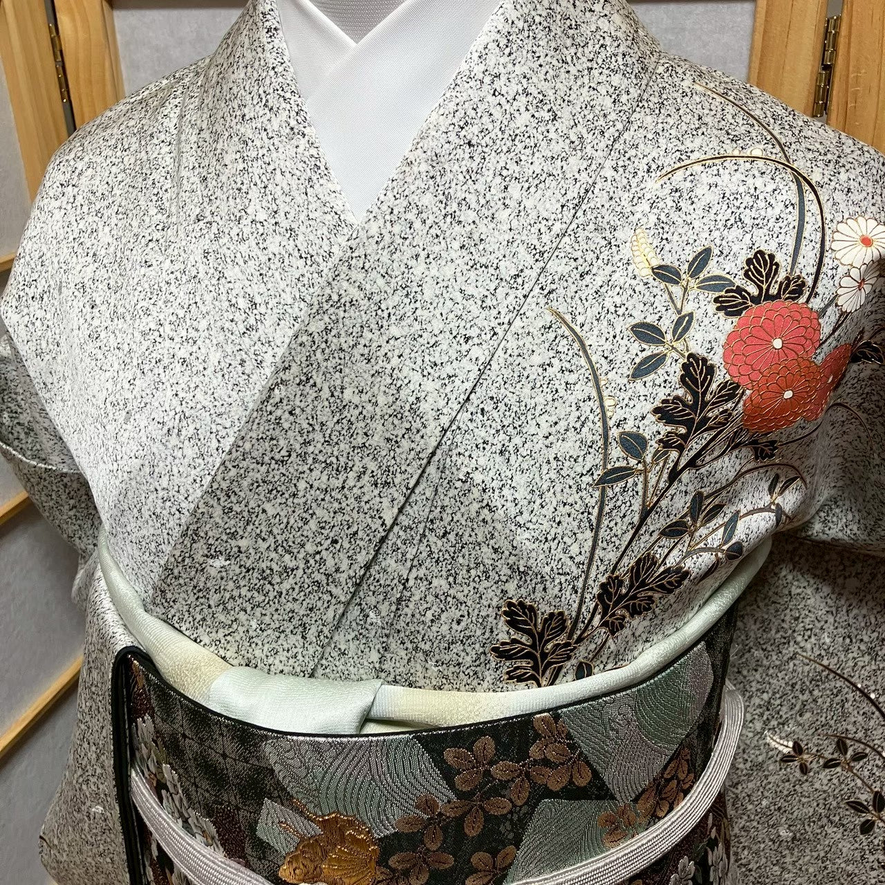 7171# Japanese Kimono Vintage Womens Silk Fabric Robe Kimono only sold