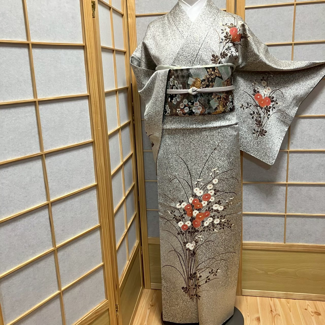 7171# Japanese Kimono Vintage Womens Silk Fabric Robe Kimono only sold
