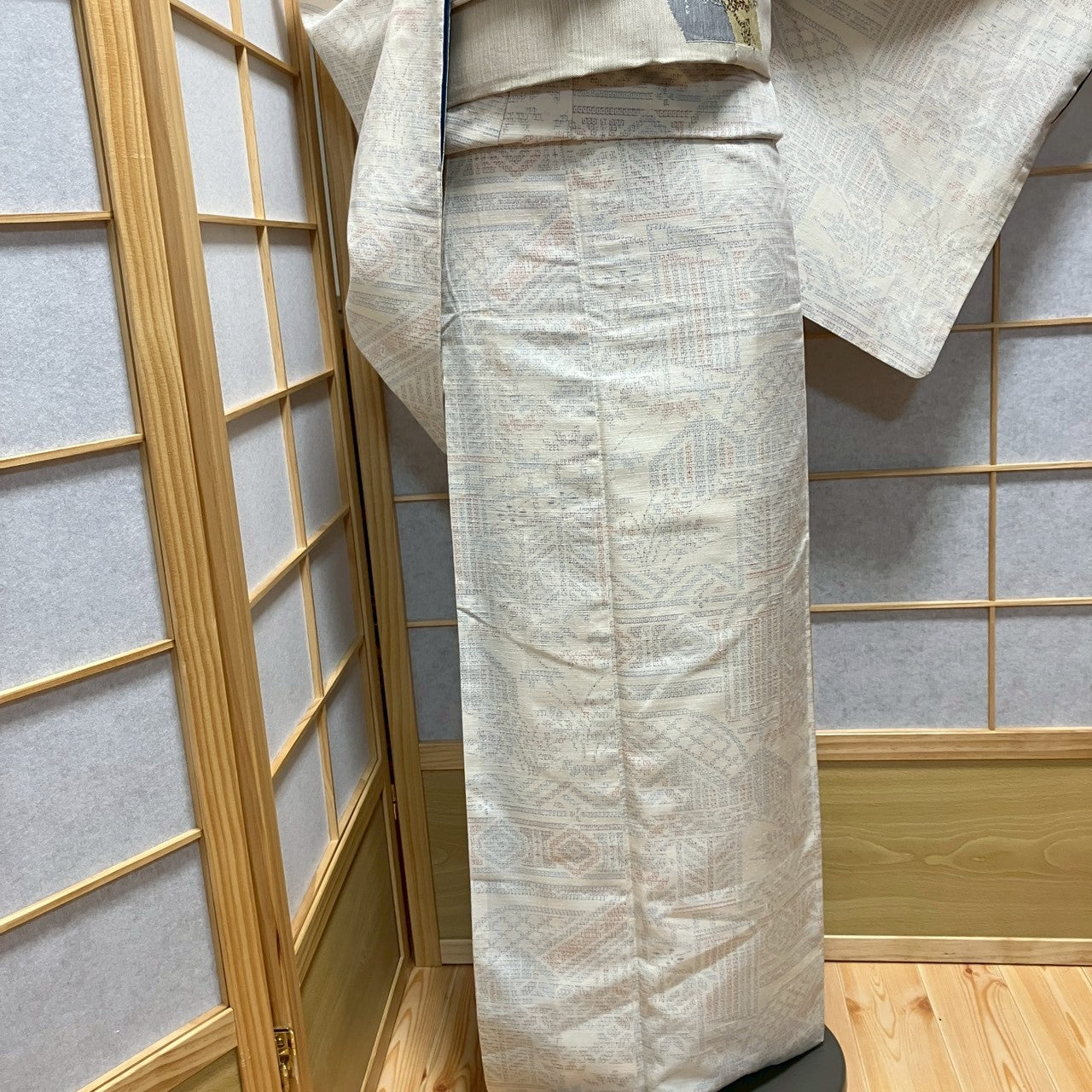 7113# Japanese Kimono Vintage Womens Silk Pongee Fabric Robe Kimono only sold