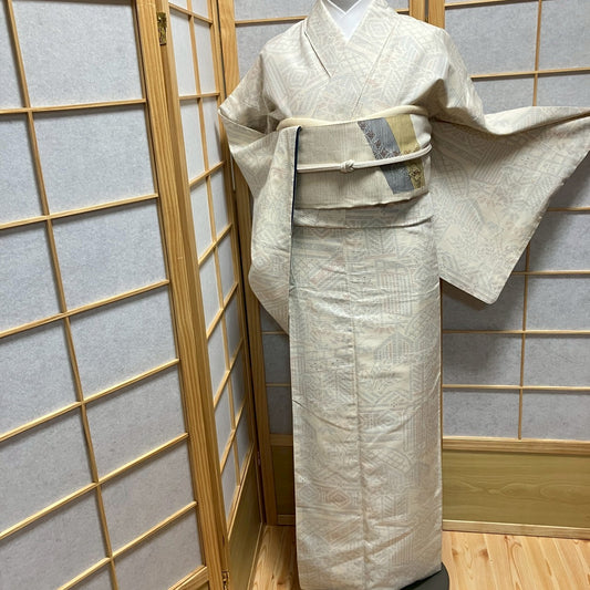 7113# Japanese Kimono Vintage Womens Silk Pongee Fabric Robe Kimono only sold