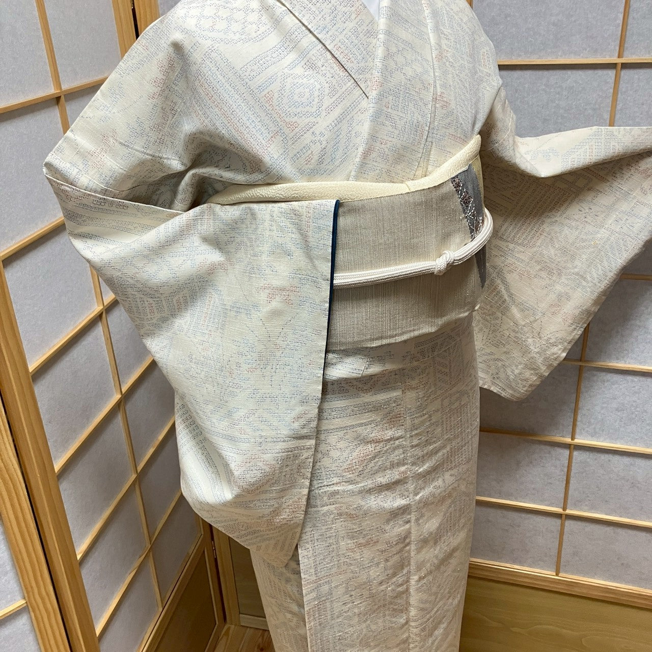 7113# Japanese Kimono Vintage Womens Silk Pongee Fabric Robe Kimono only sold