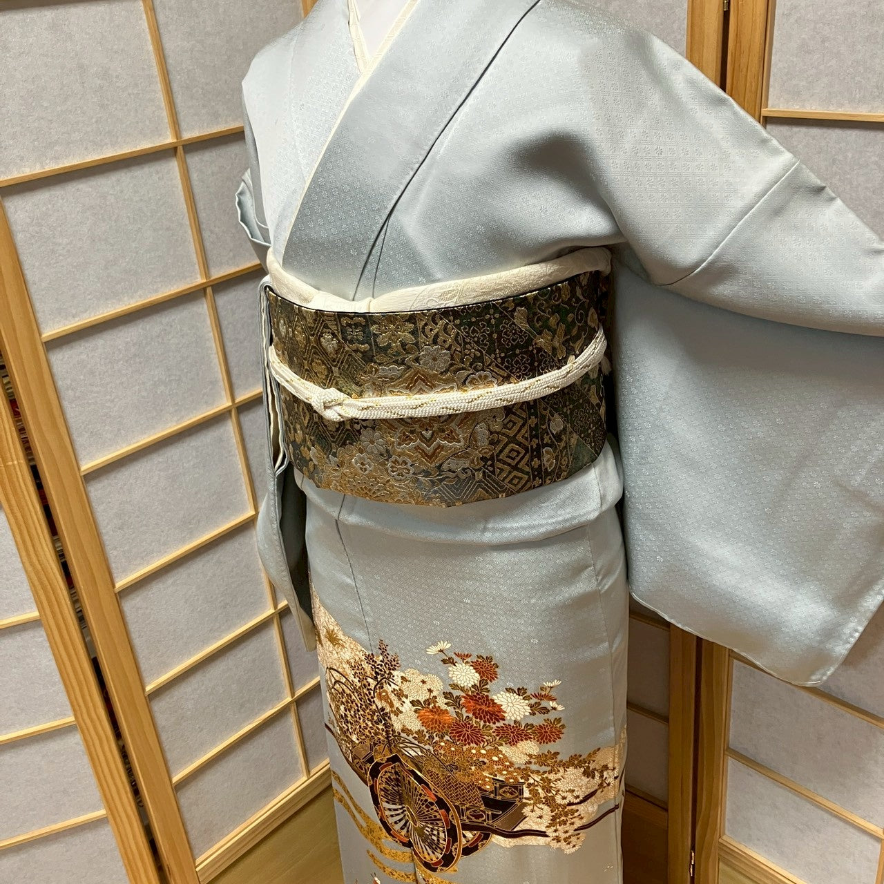 7124# Japanese Tomesode Kimono Vintage Womens Silk Fabric Robe Kimono only sold