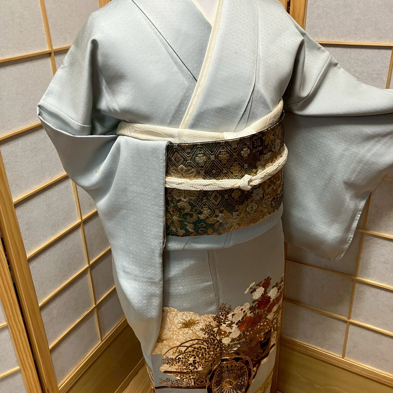 7124# Japanese Tomesode Kimono Vintage Womens Silk Fabric Robe Kimono only sold