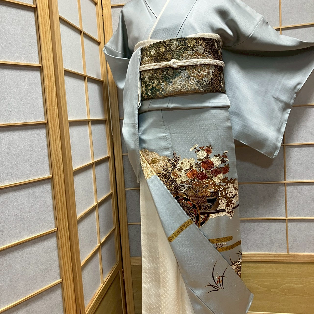 7124# Japanese Tomesode Kimono Vintage Womens Silk Fabric Robe Kimono only sold